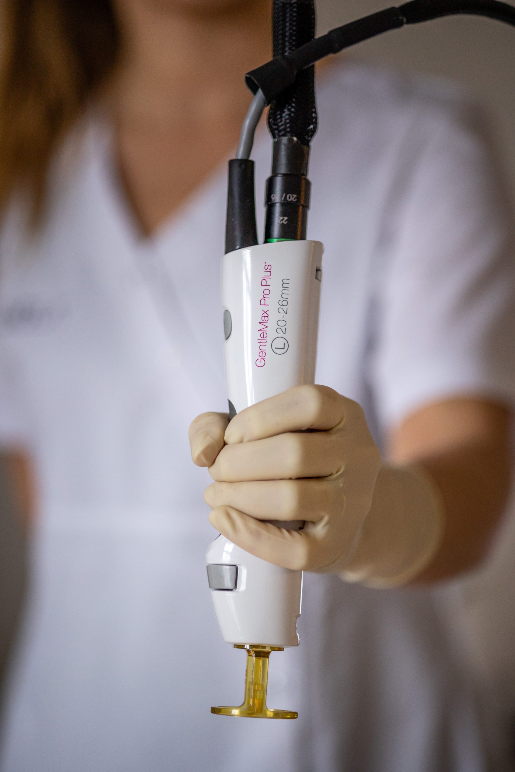 Candela GentleMax Pro Plus handpiece used at Progen Aesthetics