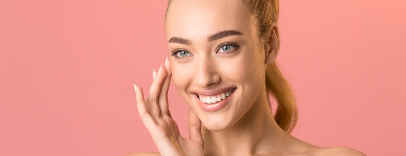 Illustrative facial skin-care portrait